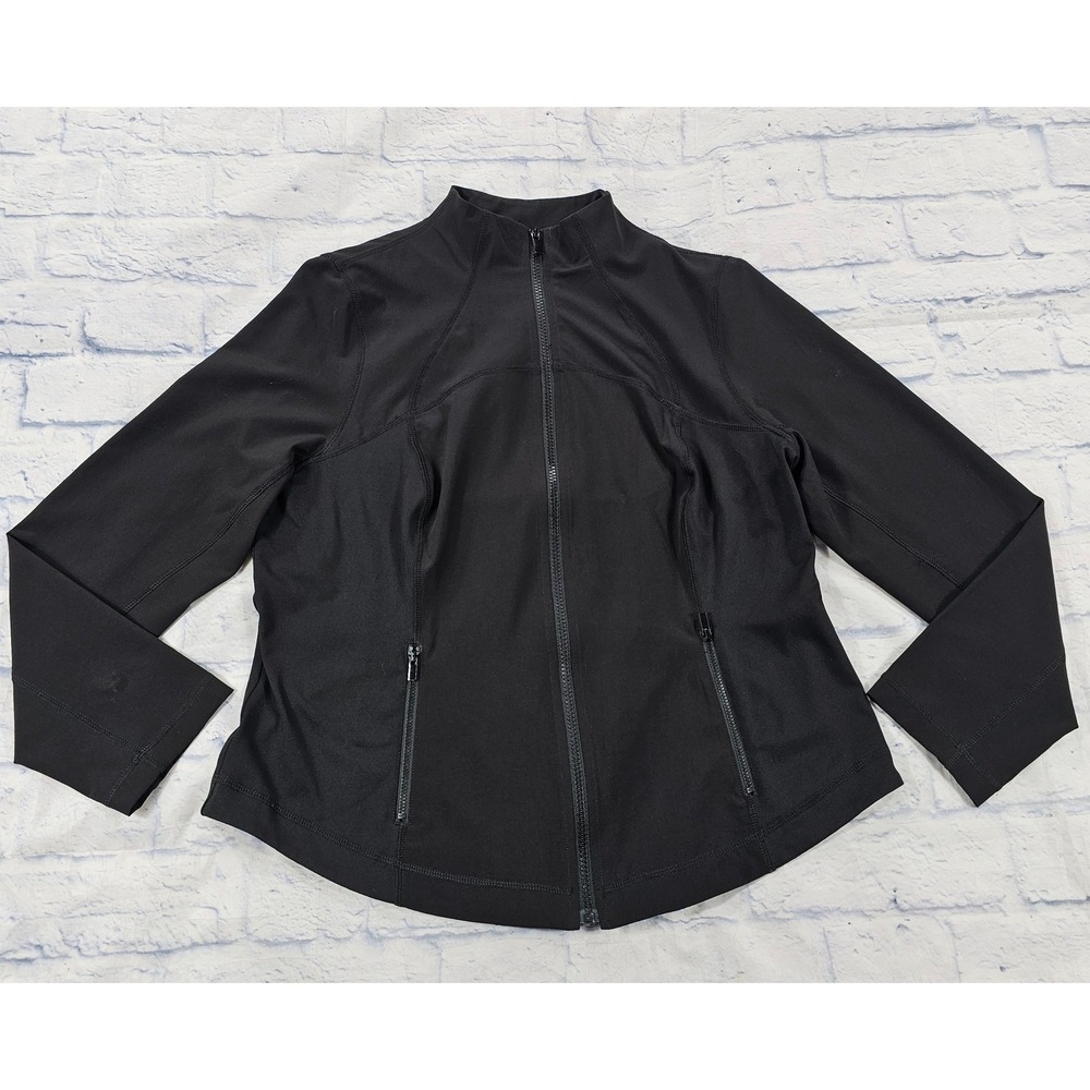 Chicos Zenergy Full Zip Jacket Womens 1 8/10 Black Athletic Performance